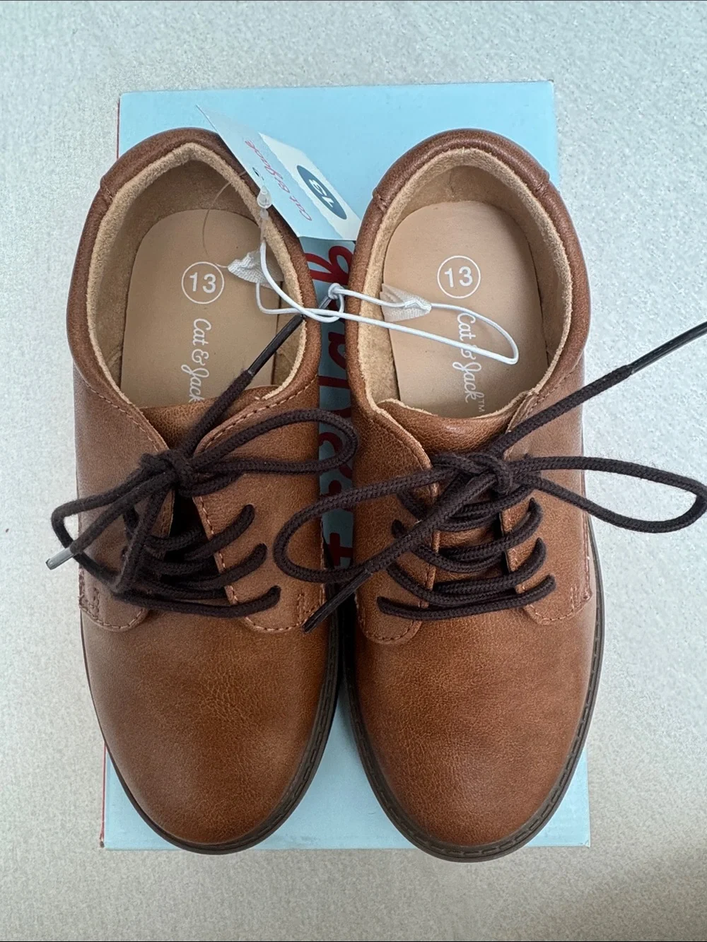 Cat & Jack Brown Lace-Up Kids Oxford Shoes